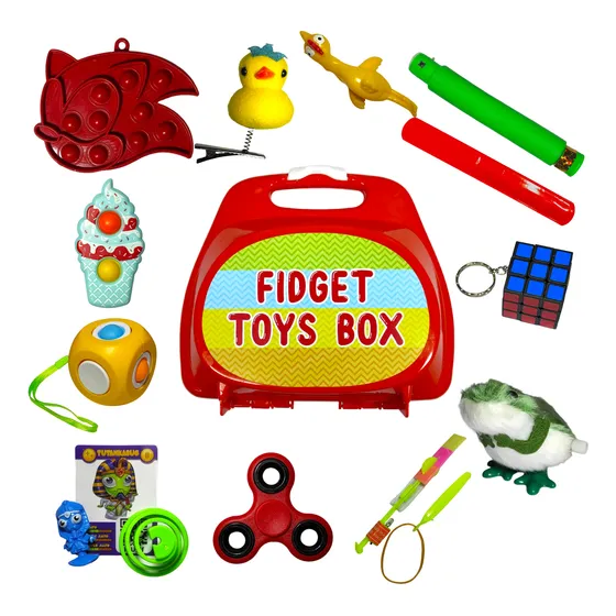 Valija Llena De Juguetes Fidget Antiestres Spinner Popit Box