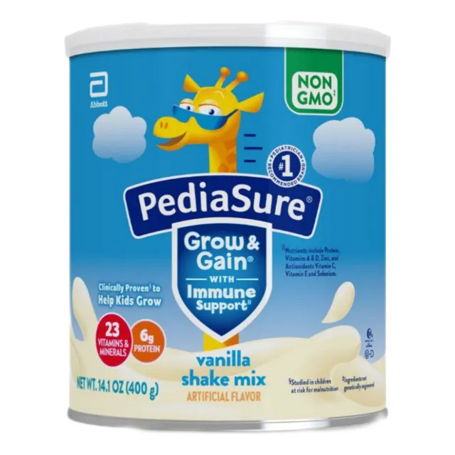 Pediasure Grow & Gain Shake Formula, Vanilla, Lata 400g