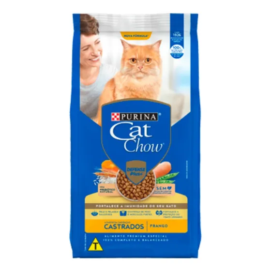 Alimento Cat Chow Castrados Frango 10,1kg Gato Saudável