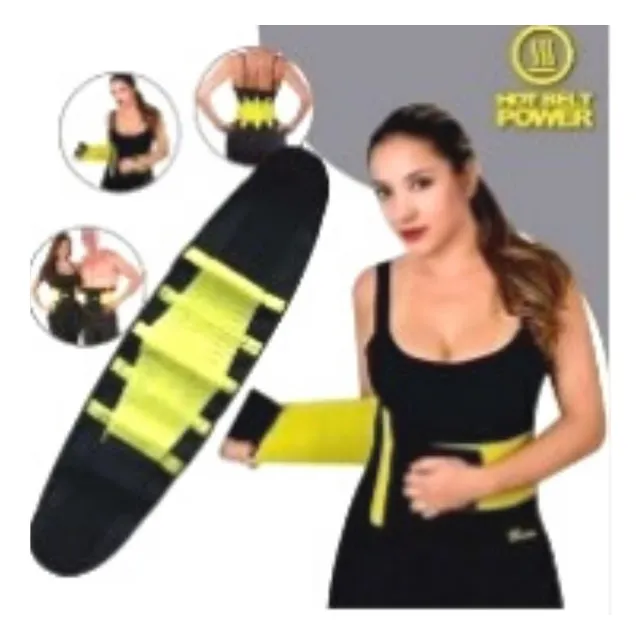 Faja Con Velcro Power Belt Deportiva Sudadera Reductora: 3+1