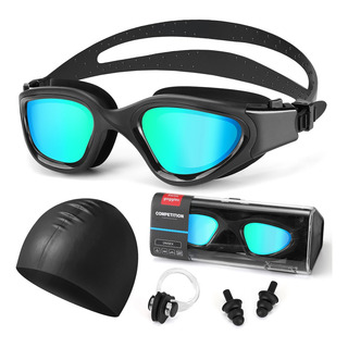Kit De Natación Goggles Profesional Polarizados Gafas Gorra Kit De Natación Goggles Profesional Polarizados Gafas Gorra