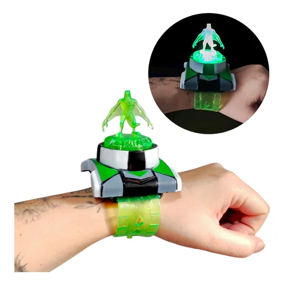 Relógio Ben 10 Omnitrix C/ Som, Luz E 2 Bonecos Alienígenas