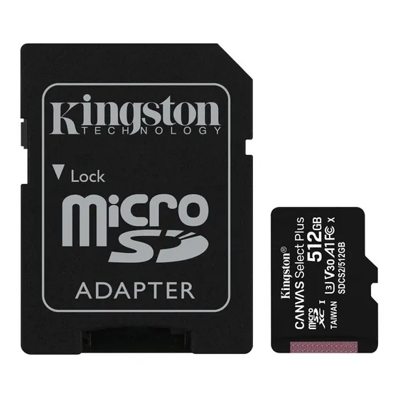 Tarjeta de memoria Kingston SDCS2/512GB Canvas Select con adaptador SD 512GB