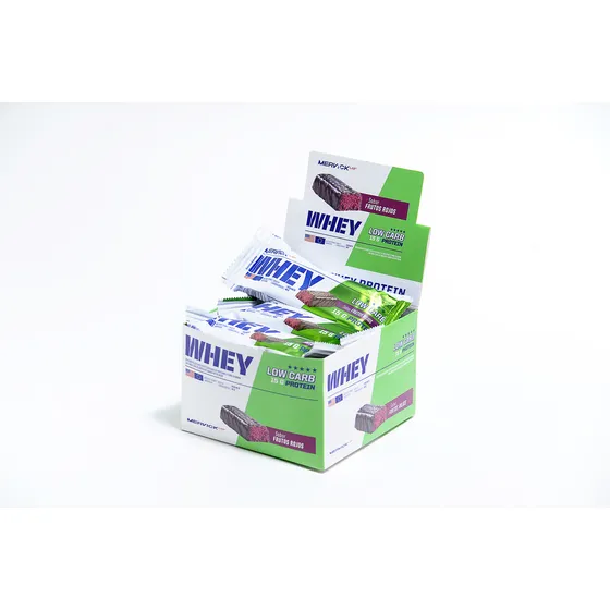 Suplemento En Barra Mervicklab Whey Protein Bar Low Carb Sabor Frutos Rojos En Caja De 552g 12 Un