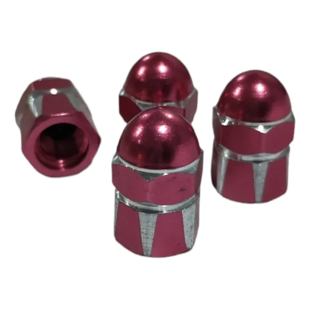 Set 4 Tapitas Cubre Valvulas Rueda Deportiva Tuning Rosa