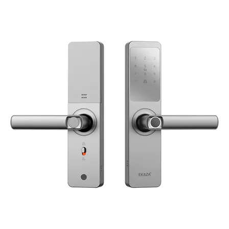 Fechadura Digital Inteligente Biometria Lyra Wifi Ekaza Alumínio Prateado