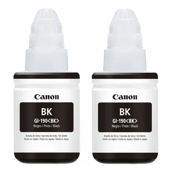 Combo De Botellas Canon Gi 190 Bk Tinta Negro