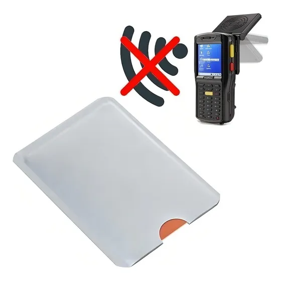 Protector Antiescaneo Rfid De Tarjeta De Crédito Set X10un Color Plateado Diseño de la tela Aluminio