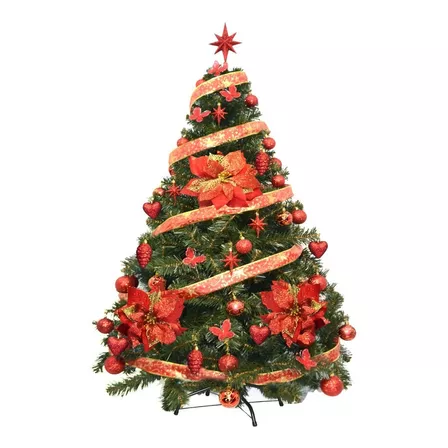 Árbol De Navidad Premium 1,50+ Kit 48 Rojo Pzas- P.premium