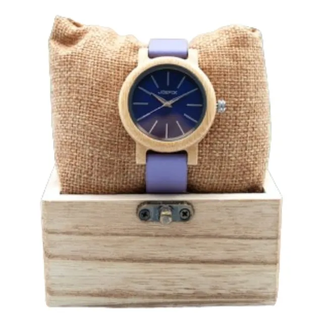 Reloj De Dama Joefox Bambu Estuche Madera