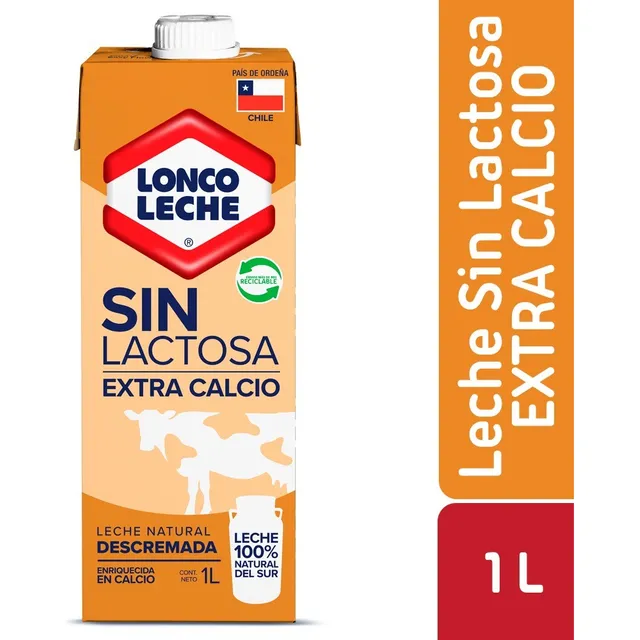 Leche Descremada Sin Lactosa Extra Calcio 1 L Loncoleche