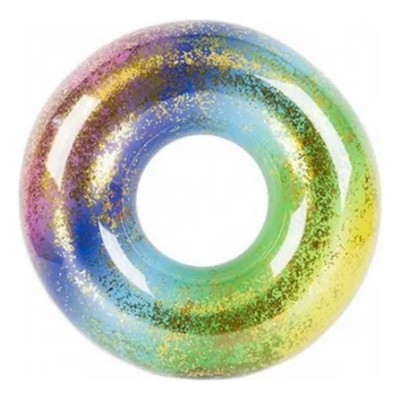 Flotador De Arcoiris Con Glitter Inflable Para Piscina