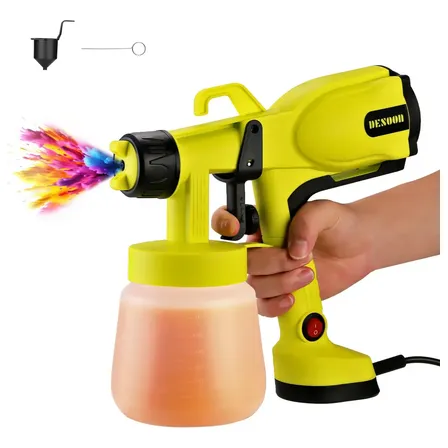 Pistola De Pintura 800w Real Elétrica Profissional Pulverizador De Tinta 800ml Bico 2.0mm Alta Viscosidade 80 Din-s 38000rpm Desoon