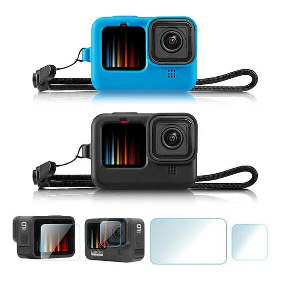 4pc Funda Silicona Para Gopro Hero 11/10/9 Película Templada