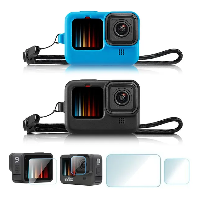 4pc Funda Silicona Para Gopro Hero 11/10/9 Película Templada