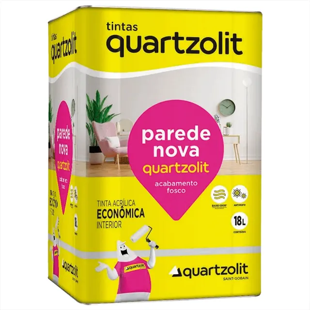 Tinta Acrílica Econômica Branco Paredes E Tetos Quartzolit