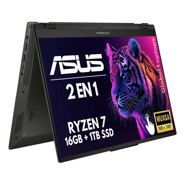 ASUS Vivobook 2en1 Gamer AMD Ryzen 7 7730u 16Gb Ram 1TB SSD Pantalla 16 WUXGA Touch x360 AMD Radeon Graphics K3502ZA-OH76Windows