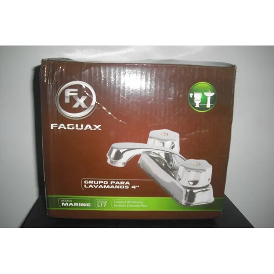 Llave Lavamanos Doble Metálica Griferia Marca Faguax 