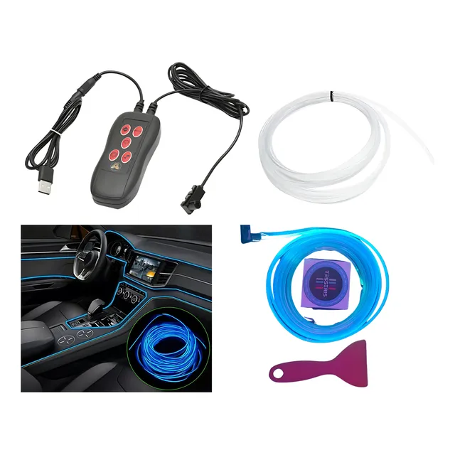 Hilo Luz Neón Rgb Audiorit Carro Moto Interiores 3 Metros