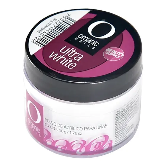 Polvo Acrílico Organic Nails Ultra White 50gr #bs