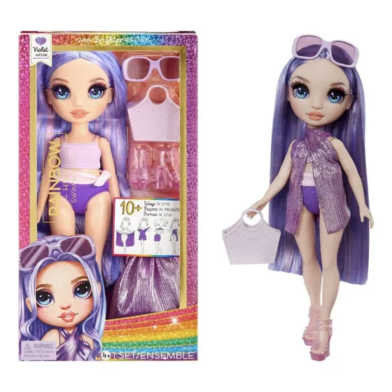 Muñeca Rainbow High Swim And Style Accesorios Playeros 28 Cm