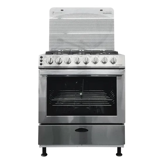 Cocina A Gas 30  De Piso 6h Asador Acero Inoxidable Premier