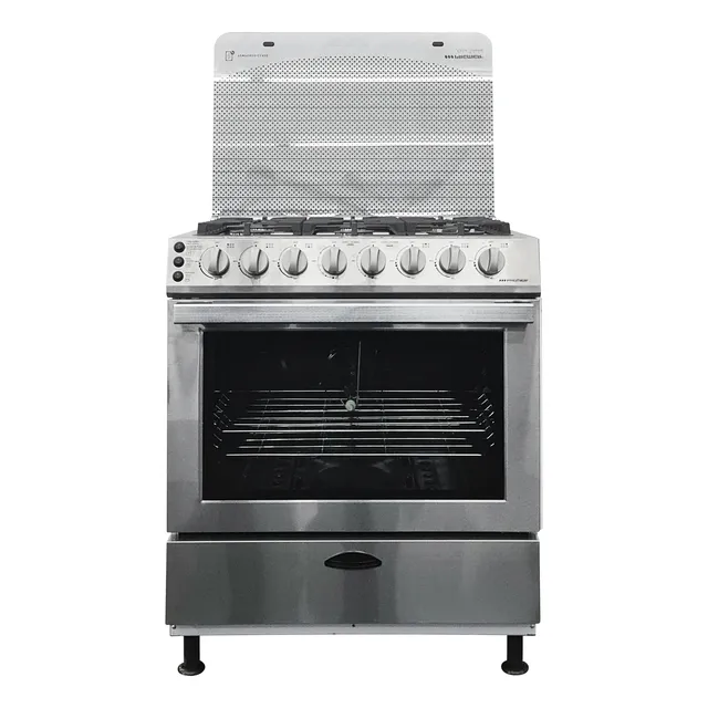 Cocina A Gas 30  De Piso 6h Asador Acero Inoxidable Premier
