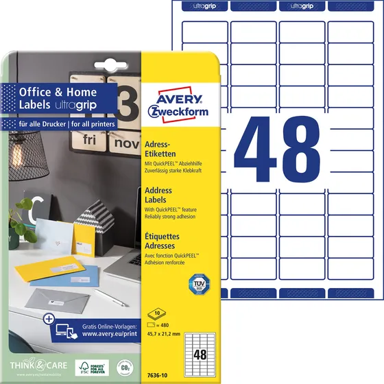 Avery Zweckform Etiqueta Ultra Agarre In Imprimibl Para Casa