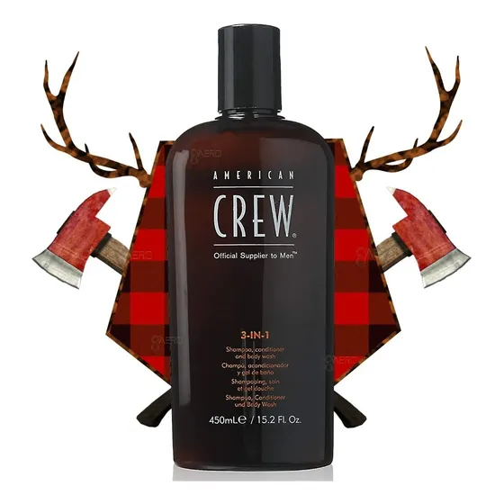 American Crew® Shampoo Acondicionador Y Gel 3 En 1 De 450ml
