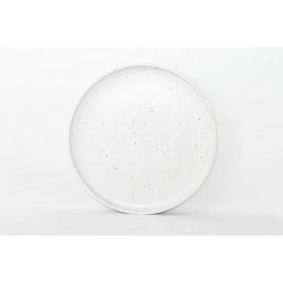 Set Vajilla 24 Pzs White Dots Cerámica Blanco Lugano
