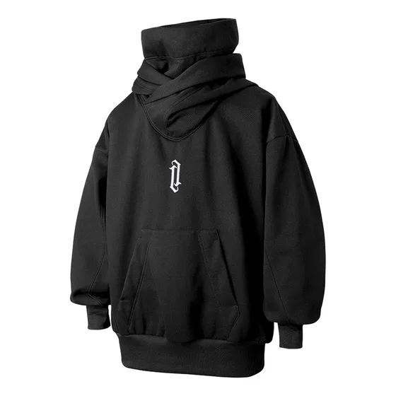 Moletom De Lã Masculino Techwear Pulôver De Hip Hop Com Capu