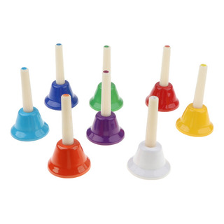 Kit De 8pcs Campanas De Percusión De Mano Orff Instrumentos Kit De 8pcs Campanas De Percusión De Mano Orff Instrumentos