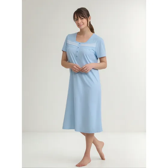 Beckil, Camisa De Dormir Cod. 715 Algodon Jersey Manga Corta