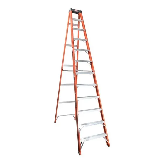 Escalera Tijera Fibra Vidrio Pleg Sencilla Akron 11esc 80-98 Color Naranja oscuro
