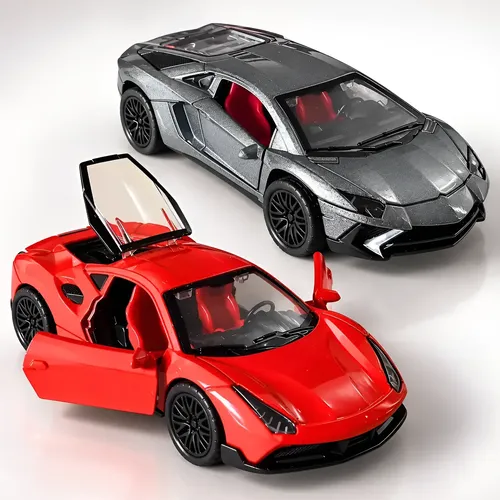 Maisto FerrariとLamborghini 1/18ミニカー2点セット Kit 2 Carrinho Ferrari + Lamborghini Miniatura Coleção Ferro