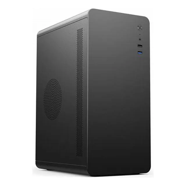 Gabinete Quaroni Micro Torre Vertice Curvo Con Fuente 500w Color Negro