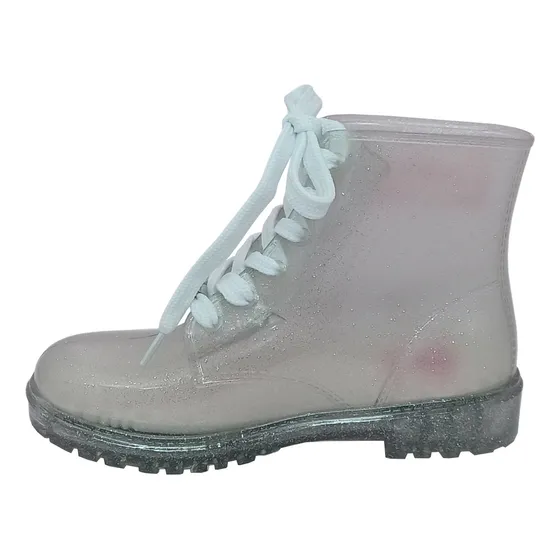 Bota Feminina Molekinha Galocha Infantil De Pvc Com Gliter