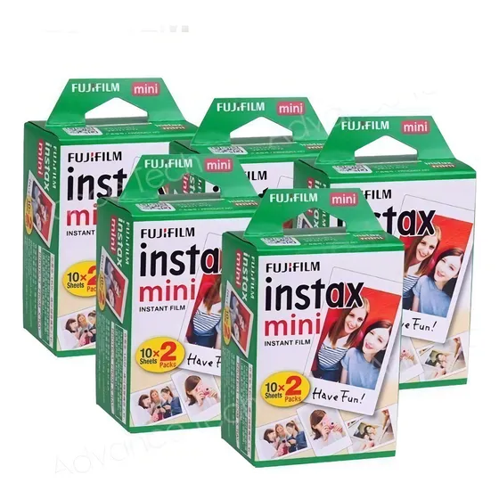 Película Fujifilm Instax Mini 100 Para Cámara Instantánea Fuji 7s 8 25 50s 90 300, Share Sp-1 White, Paquete De 5
