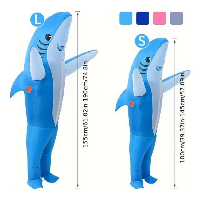 Disfraz Babyshark Inflable Tiburon Talla Para Niños