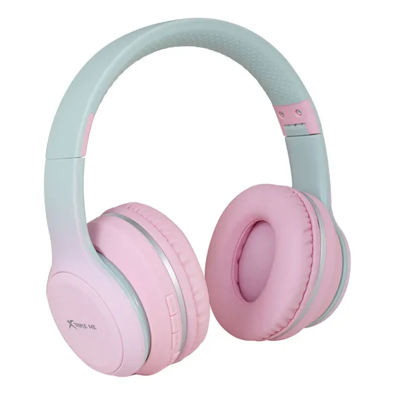 Auricular Vincha Inalámbrico Luz Recargable Xtrike Hd-211bt Color Rosa Luz Rgb