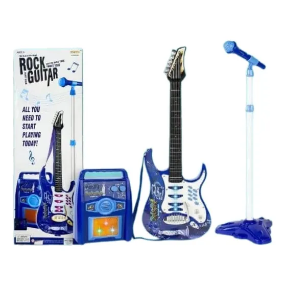 Guitarra Electrica Amplificador Mp3 Usb Y Micrófono