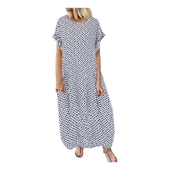 Vestido Grafico Para Mujer Largo Hawaiano Verano Playa Talla
