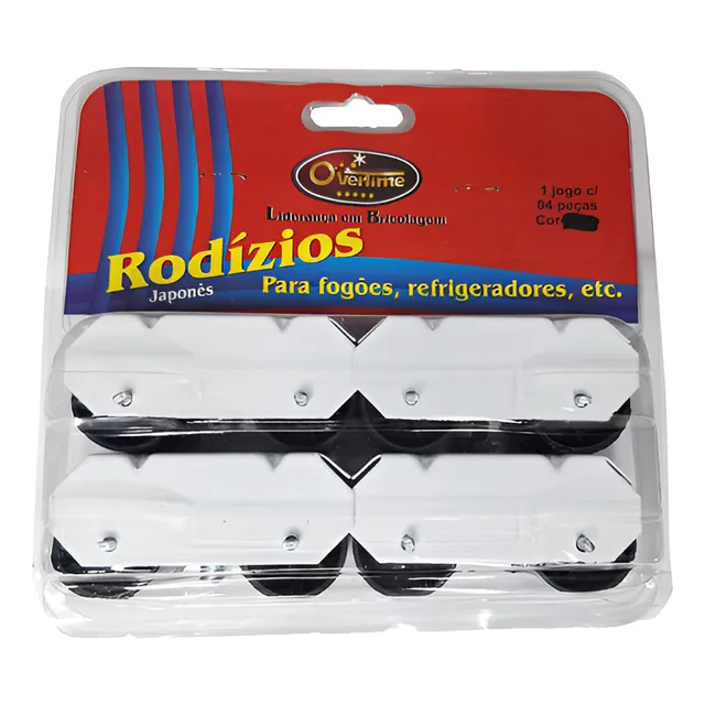 Kit Com 4 Pes Com Rodinhas Branco Fogao Geladeira  Moveis