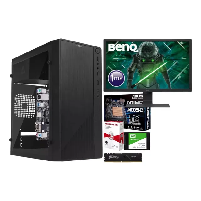 Kit Pc De Escritorio Intel Cpu Ram 8gb Ddr4 Ssd + Monitor