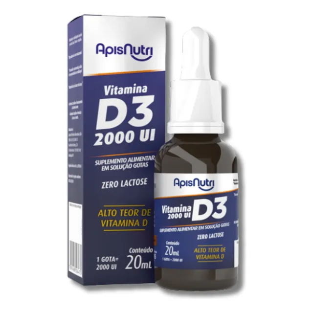 Vitamina D3 2000 Ui Em Gotas Colicalciferol Líquido 20ml
