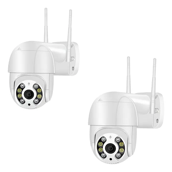 Kit 2câmera Ip Icsee Prova D'água Infravermelho Externa Wifi Branco