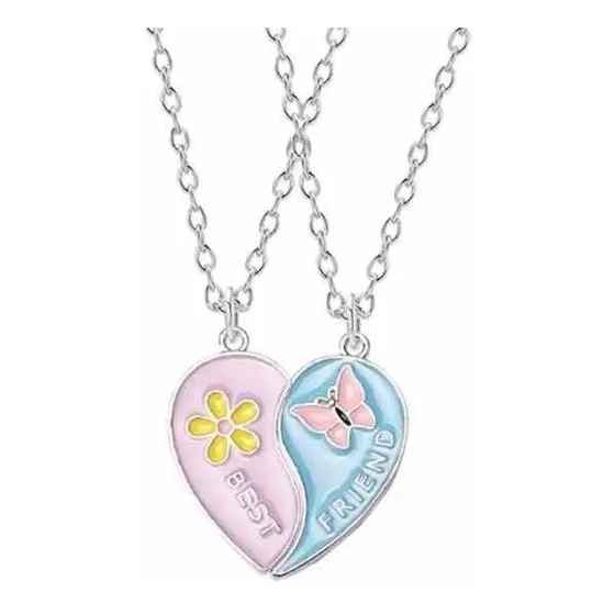 Collar Mejores Amigas Diseño Corazón 2 Unidades