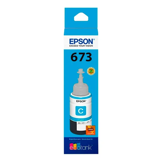 Botella Tinta Epson T673 L800 L805 L810 L850 L1800 Cyan 70ml