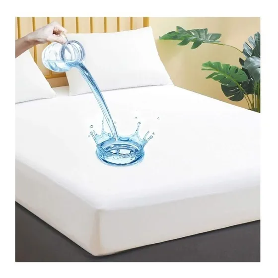 Hidear Impermeable 6/5003 cubre colchón color blanco liso 1 plaza 190cm x 80cm