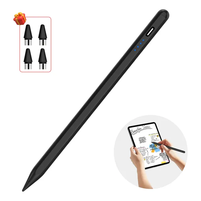 Lápiz Óptico Universal Para iPad Y Android Samsung Huawei Xiaomi iPad Para Tablets Y Moviles Tableta Celular + 4 Puntas Gratis Carga Rápida Adsorción Magnética Compatible Con Moviles iPhone